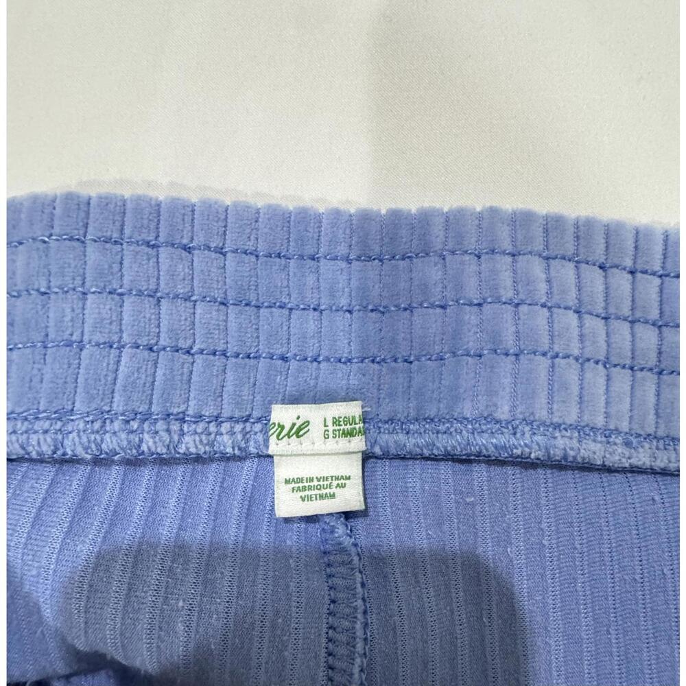 Aerie Groove On Sky Blue Velour Ribbed High Waisted Flare Pants- Size Large - Picture 8 of 9